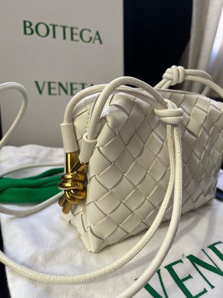 Bottega Veneta Mini Loop Gold Knots Bone White Leather Crossbody Bag Brand New!