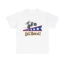 Evel Knievel Motorcycle Stunts Graphic T-Shirt Unisex Heavy Cotton Tee GIFT NEW 