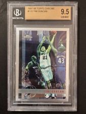 🔥 1997 TOPPS CHROME TIM DUNCAN #115 ROOKIE RC GEM MINT BGS 9.5 🔥