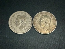 Lot Of 2 1942 And 1943 Great Britain Silver Florins