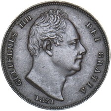 1831 Farthing - William IV British Copper Coin - Very Nice
