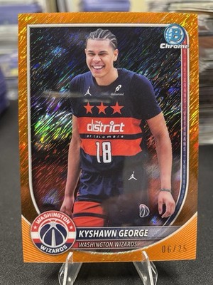 KYSHAWN GEORGE 2025-26 BOWMAN CHROME ORANGE SHIMMER REFRACTOR /25 SSP