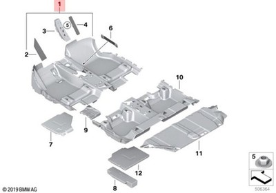 Genuine BMW X1 F48 X1 16d 18d 18dX 18i 20d 20dX Floor Trim Front 51478061772