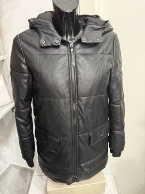 ONLY Damen Ledermantel Jacke Farbe Schwarz Gr. S Cod. AM221