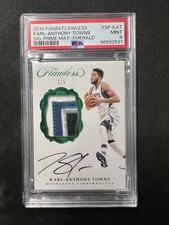 2016 Flawless KARL-ANTHONY TOWNS Patch Auto Emerald /5 - PSA 9 Mint - 4 Color