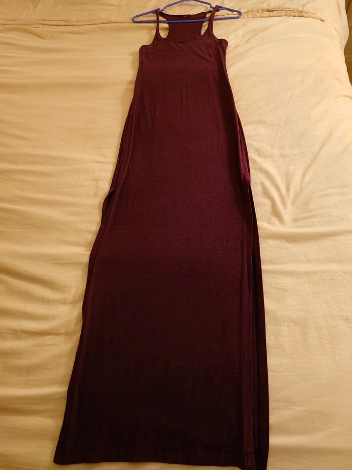 EUC Burgundy LULULEMON Refresh Racerback Tank Maxi Dress 2 / 4, S Soft Stretchy - Image 4 of 4