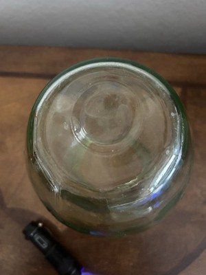 Vintage Green Anchor Hocking Depression Uranium Glass Vase Cameo