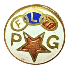 IOOF Independent Order Odd Fellows PG Past Grand FLT Screw On Lapel Collar Pin