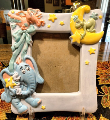 Dr. Seuss 1998 Sculpted Ceramic Horton Picture Frame Designed by Perjinkities