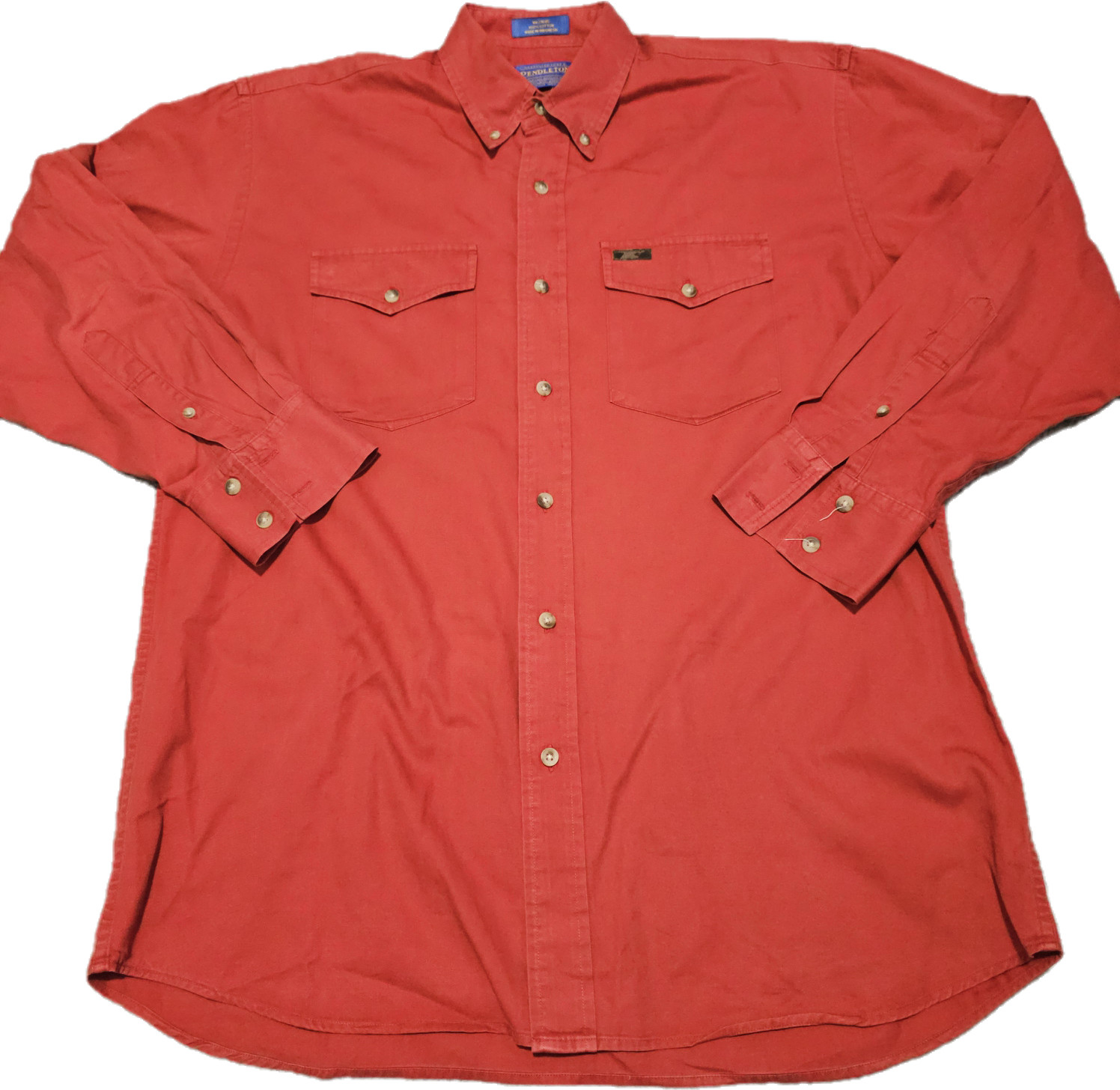 Pendleton Medium Hiker Solid Red Barn Shirt 100% … - image 1