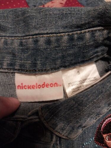 Nickelodeon Dora The Explorer Denim Dress Jumper Snap Down SS Girls Size 5 2010 - Picture 16 of 24