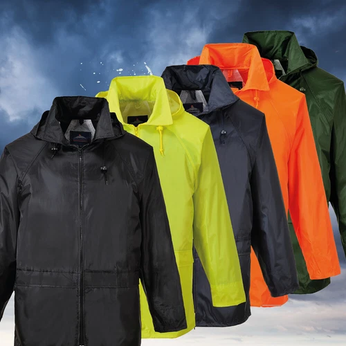 Portwest US440 Mens Waterproof Rain Jacket Lightweight Coat Pack Away Hood image 5