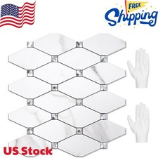 10 Sheets Peel and Stick Backsplash, Calacatta Stick on Aluminum Composite Tiles