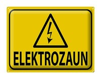 Blechschild Hinweis 40X30Cm Elektrozaun Warnschild Vorsicht Deko Schild Tin Sign