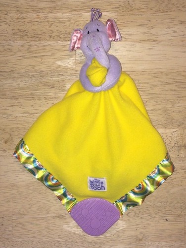 Lumpy Plush Disney Baby Lovey Purple Elephant Rattle Blanket Satin ...