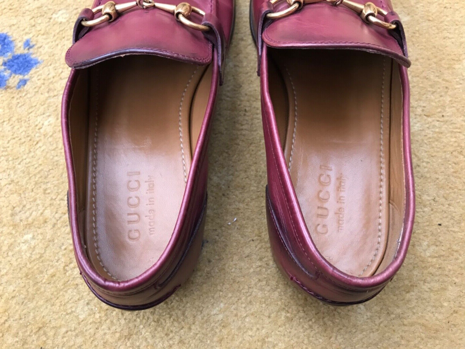 Gucci Loafers Leather shoes Jordaan Burgundy Red Horsebit Mens UK 6 US 7 EU 40 thumbnail 11