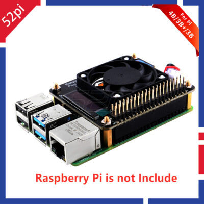52Pi Raspberry Pi 4B/3B+/3B /2B Cooling Fan Expansion Board Plus 0.91 OLED V1.0