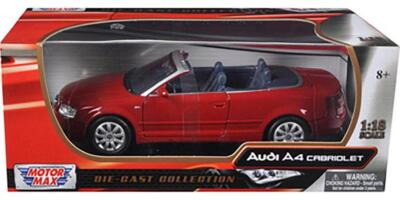 Audi A4 Red Convertible 1/18 Diecast Model Car by Motormax | eBay