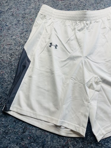 Pantaloncini basket Under Armour uomo taglia XL bianco grafite 10” cuciture interne senza tasche - Foto 3 di 7