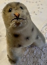 Antique 5 Steiff 1950 s Robby Mohair Glass Eyed Seal, Excellent