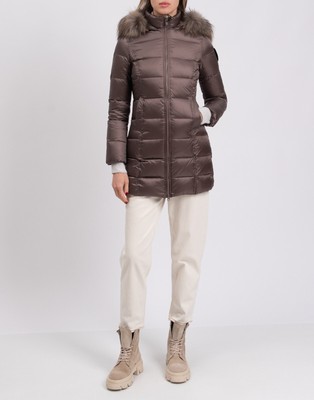 RRP 260 BOMBOOGIE Down Quilted Coat US-XS 1 S Water Repellent Raccoon Fur