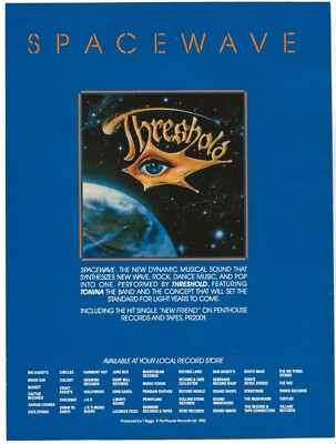 Vintage Print Ad Threshold Band - Spacewave New Wave Album - Apr 1983