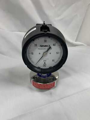 #ad #ad Trerice M53122HSS 0 60 PSI Silicone Filled Flange Pressure Gauge New In Box $50.00