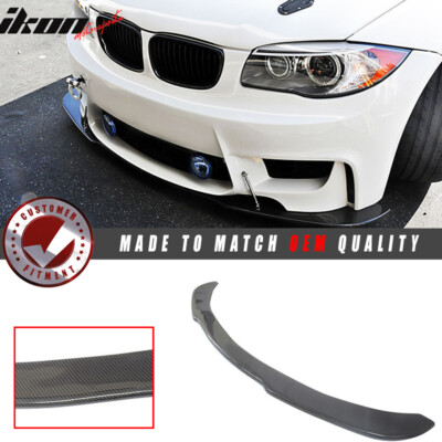 Fits 07-11 BMW 1 Series M E87 H Style Front Bumper Lip Spoiler Carbon Fiber CF