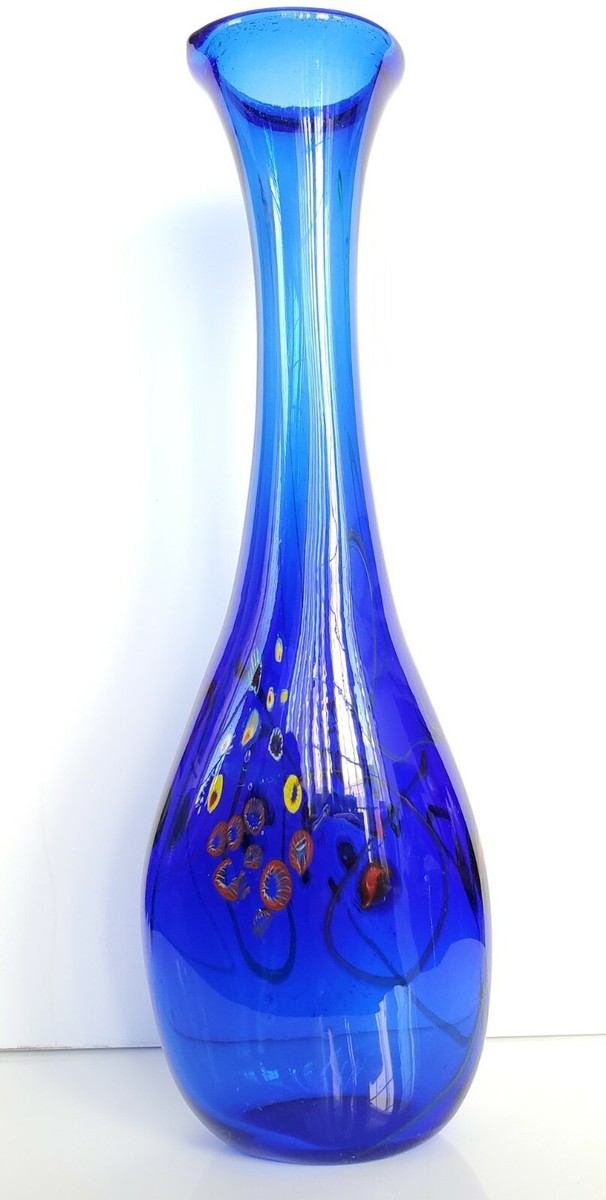 工芸品 Murano Glass Vase (Blue & Yellow) 工芸品 Murano Glass Vase (Blue & Yellow) 工芸品 Murano Glass Vase