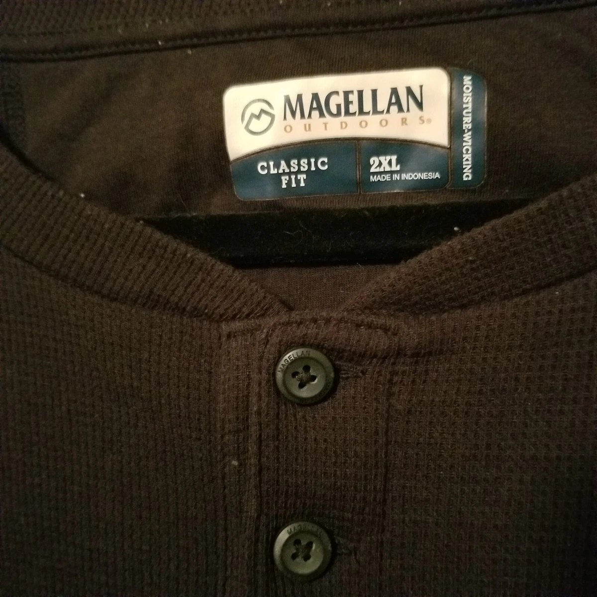 Chemise Henley Magellan Homme XL Manches Longues Beige - Très Bon état