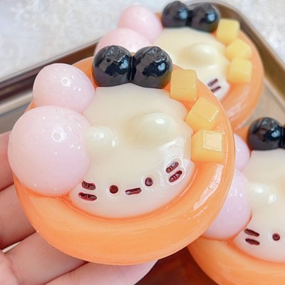 Cat Egg Tarts Bursting Creamy Pinch Toy Imitation Silicone Mud Decompression Toy