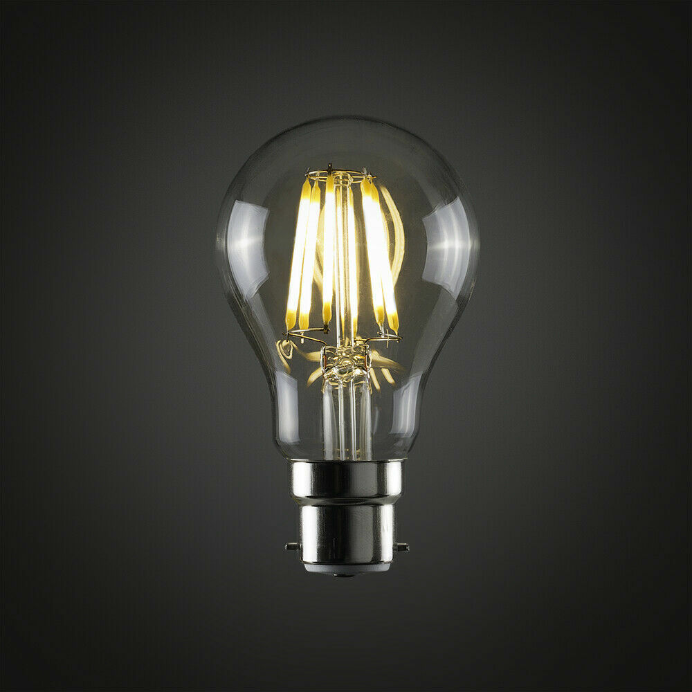 Minisun LED Vintage Filament GLS Light Bulb-B22 Lightbulb-Clear 6W- (20691)