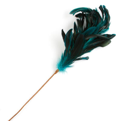 32'' Tall Colorful Blue Feather Plume Decorative Spray