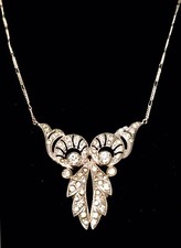 VINTAGE VICTORIAN RHINESTONE NECKLACE ON 14 INCH CHAIN