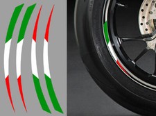 4 X STICKERS ITALIE ROUE JANTE 17" DUCATI APRILIA GUZZI AUTOCOLLANT MOTO (RA087)