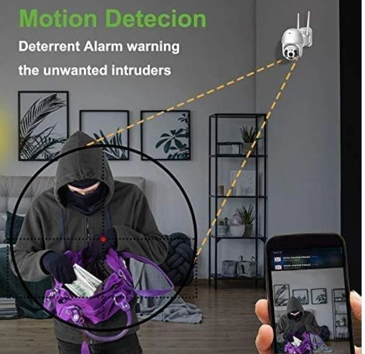 TELECAMERA ESTERNA ICSEE CAM PTZ WIFI CAMERA WIRELESS ESTERNO  TELECAMERE - Immagine 4 di 4