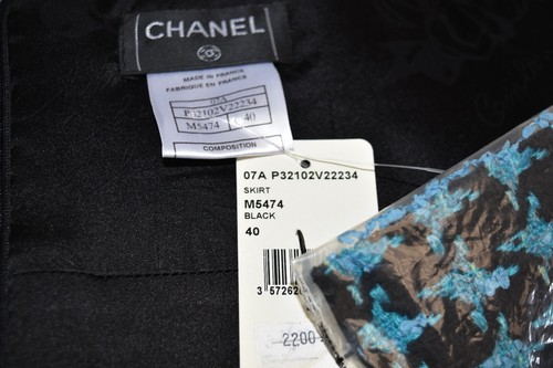 $2200 NEW Chanel Wool Tweed MIDI Skirt Black Check Houndtooth Pencil 40 42 44 - Picture 14 of 20