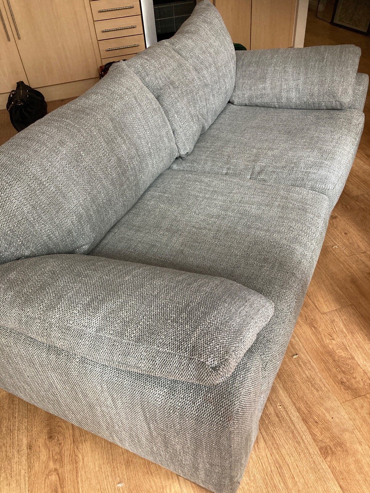 Sofology Coco 3 Seater sofa Full Back, Chanel Grey, Chrome Feet / RRP