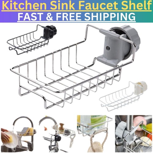Kitchen Sink Faucet Shelf Sponge Dish Cloth Rack Holder Racks Storage