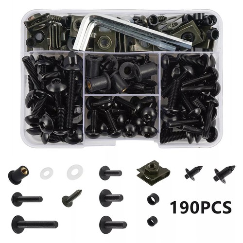 190PCS/Set Complete Motorcycle Fairing Bolts Kit Panel Speed Clip Fastener Screw - Picture 2 of 13