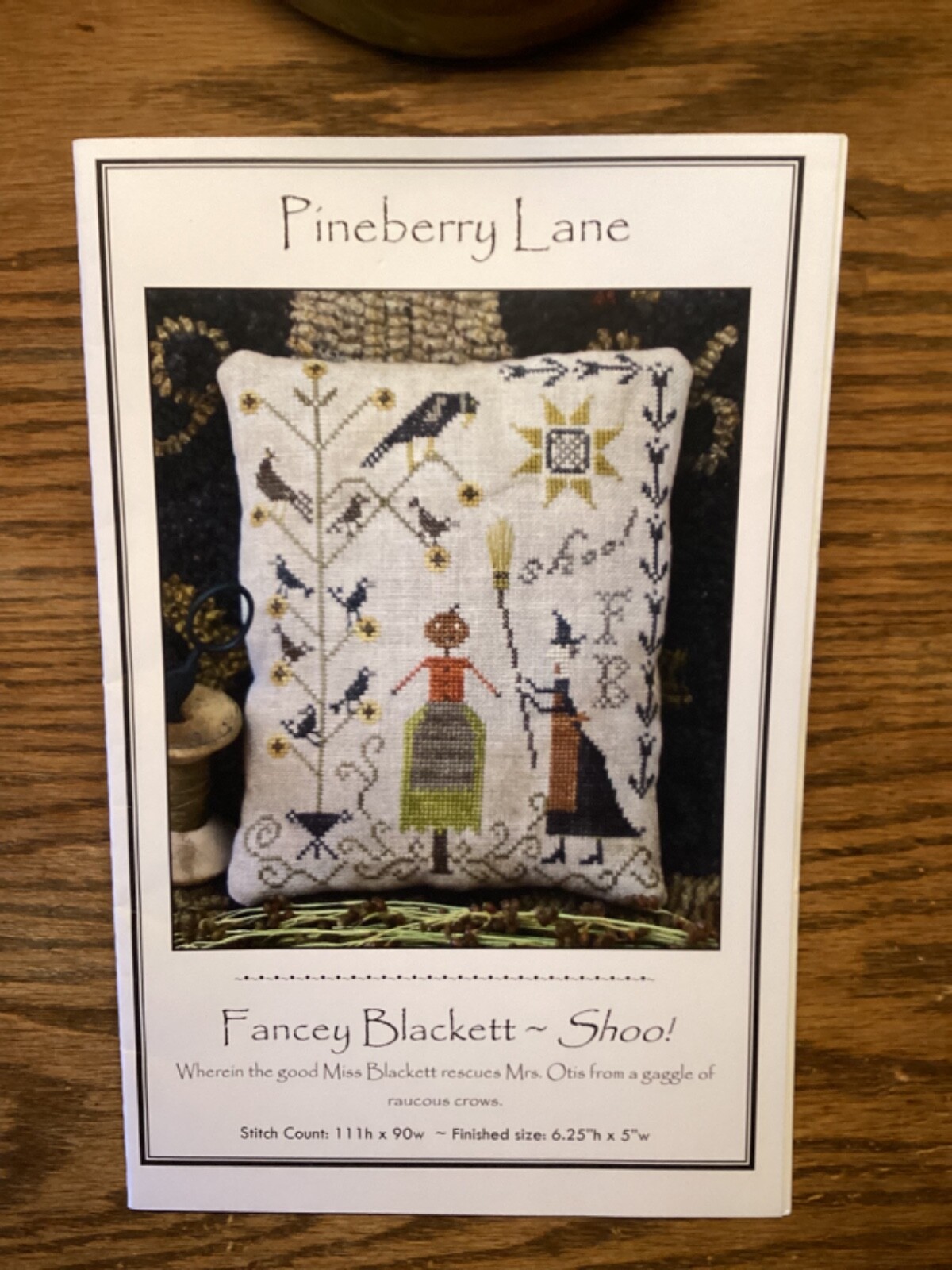 PATTERN Witch Broom Fancey Blackett Cross Stitch Sampler NEW Pineberry Lane