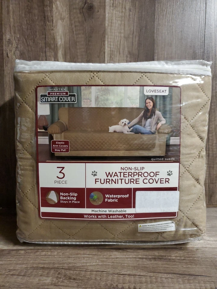 Maytex Funda Loveseat Pet Cubierta 3 Piezas Impermeable Acolchada Gamuza NUEVO  Foto 2 de 4