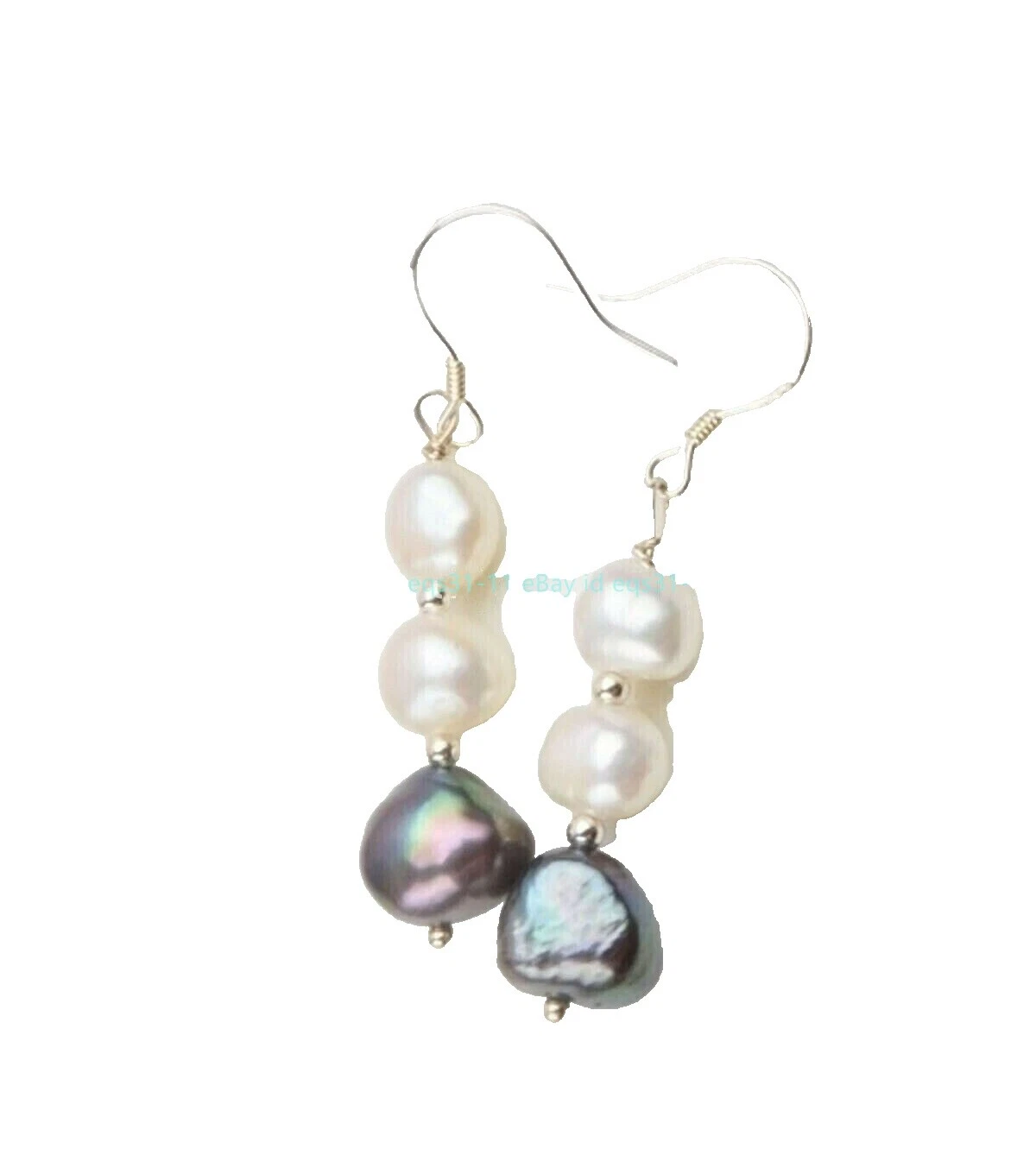 Pendientes de Moda Plateado Blanco Perla