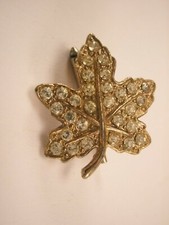 SINGLE 1 1" Rhinestone Maple Leaf Vintage Large Formal Tuxedo Shirt Stud f05