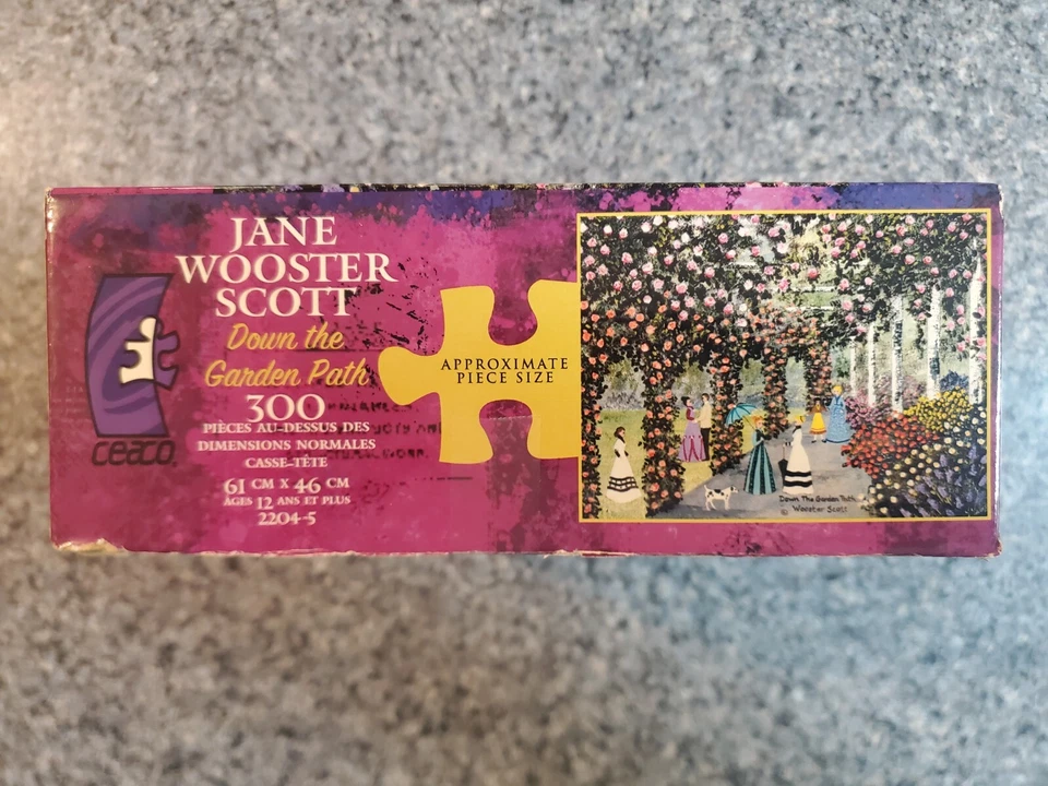 HTF Jane Wooster Scott DOWN THE GARDEN PATH 300 piece puzzle COMPLETE - Image 4 of 4