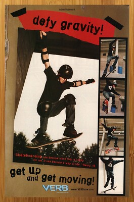2004 Verb Skateboarding Vintage Print Ad/Poster Kid Teen Sports Health Art 00s