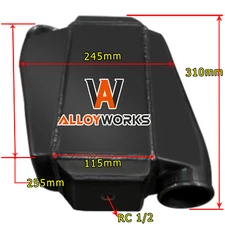 Universal Core Size 10" Aluminum Liquid Water to Air Intercooler 3" Inlet/Outlet