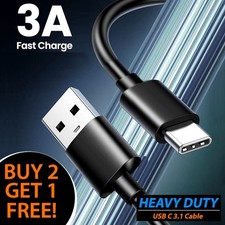 HeavyDuty USB Type C Charging Cable Fast Phone Charger Long Lead Fast Charge 1m