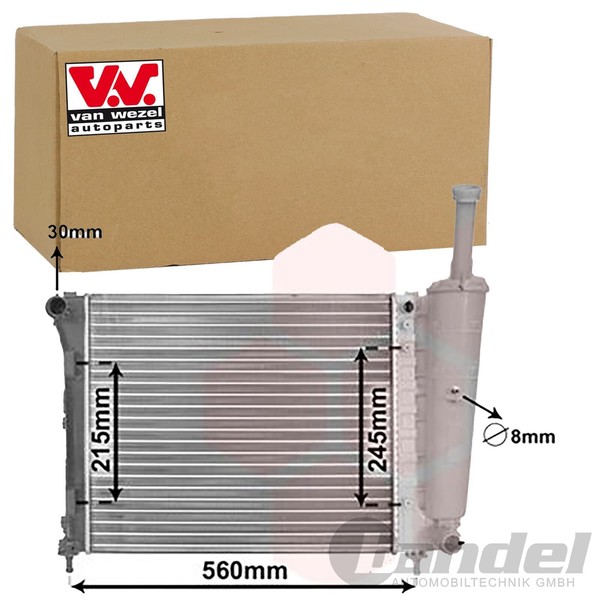 Van Wezel KÜHler MotorkÜHlung Passend FüR Fiat 500 Panda Ford Ka 17002345-image