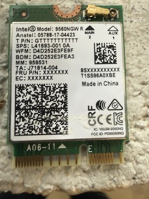 INTEL 9560NGW R M.2 2230 USB PCI-E WIFI 5 802.11AC BLUETOOTH 5.1 CARD 5W10V25772